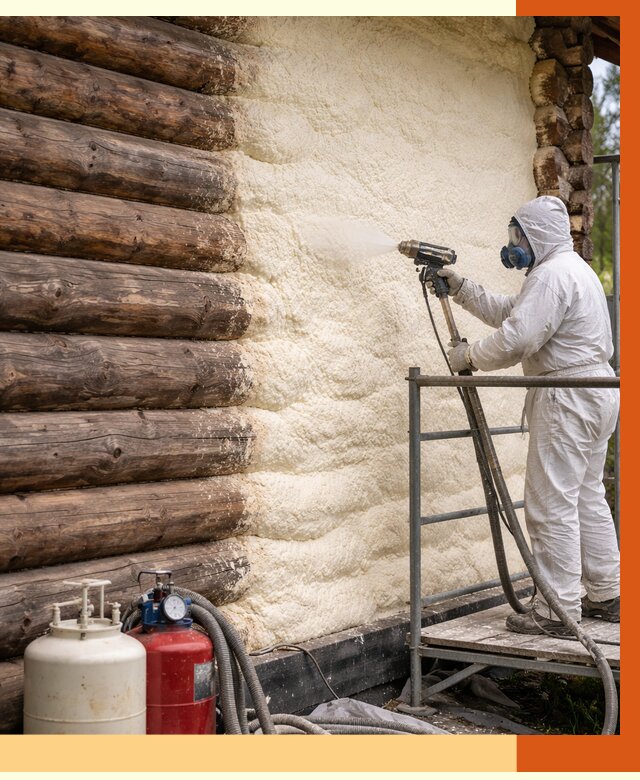 Утепление бревенчатого дома ППУ в Новосибирске под ключ от 6354 руб. | ТепломастерНвс