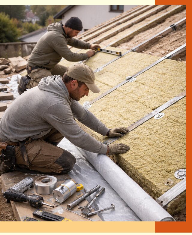 Утепление крыши снаружи в Новосибирске под ключ от 1220 руб./м2 | ТепломастерНвс