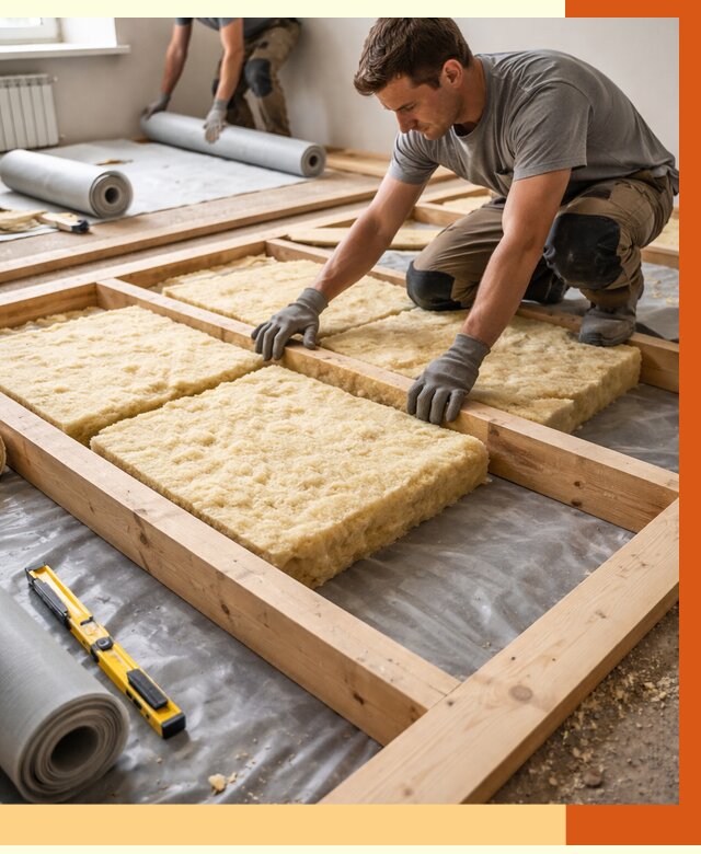 Утепление деревянного пола в Новосибирске от 1525 руб./м2 под ключ | ТепломастерНвс