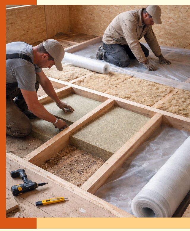 Профессиональное утепление деревянного пола в Новосибирске