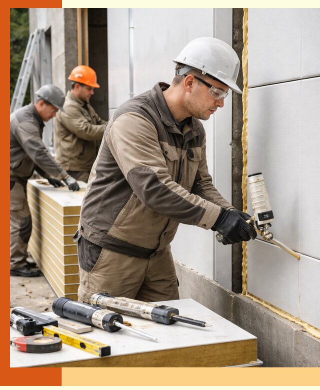 Утепление сэндвич-панелей пенополиуретаном в Новосибирске