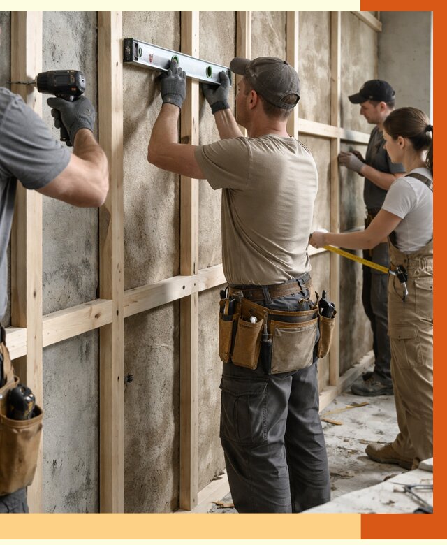 Монтаж обрешетки под утепление в Новосибирске от 1169 руб/м² | Заказать у ТепломастерНвс